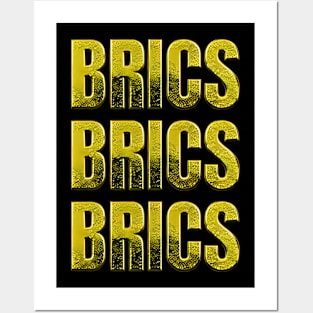 Gold ingots forming the word BRICS Posters and Art